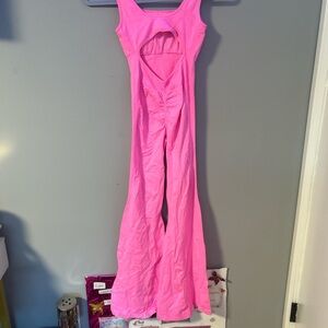 pink jump suit